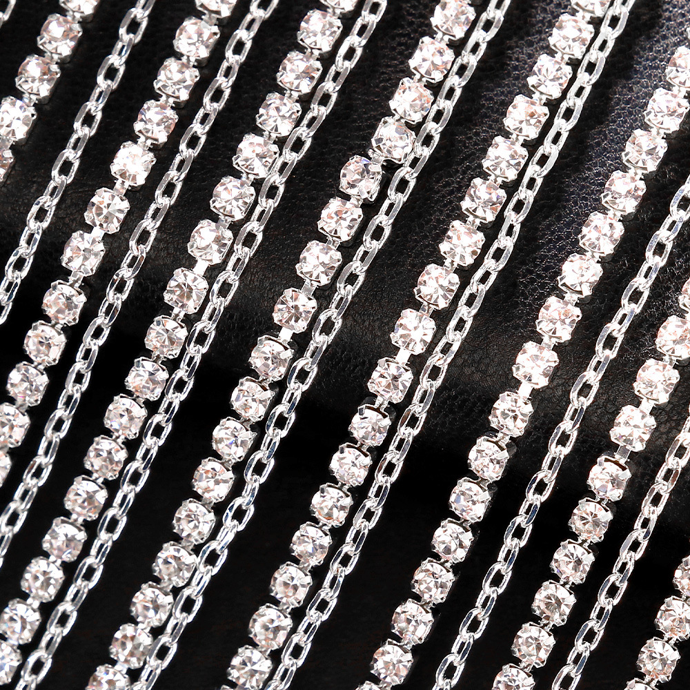 Crystal Face Chain Mask With Rhinestone Tassel Veil Headpiece